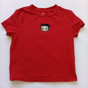 Betty Boop Small Red Crop Top Fleischer Studios Classic Cartoon Character 2023